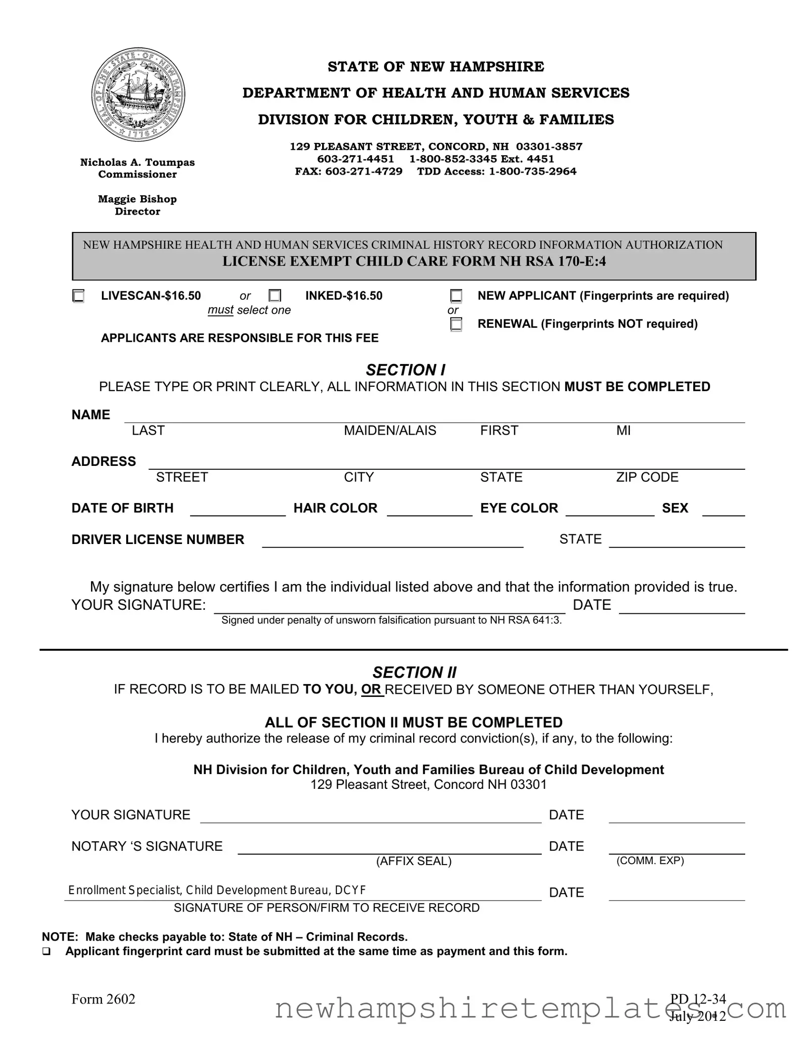 Fill in a Valid 2602 Form