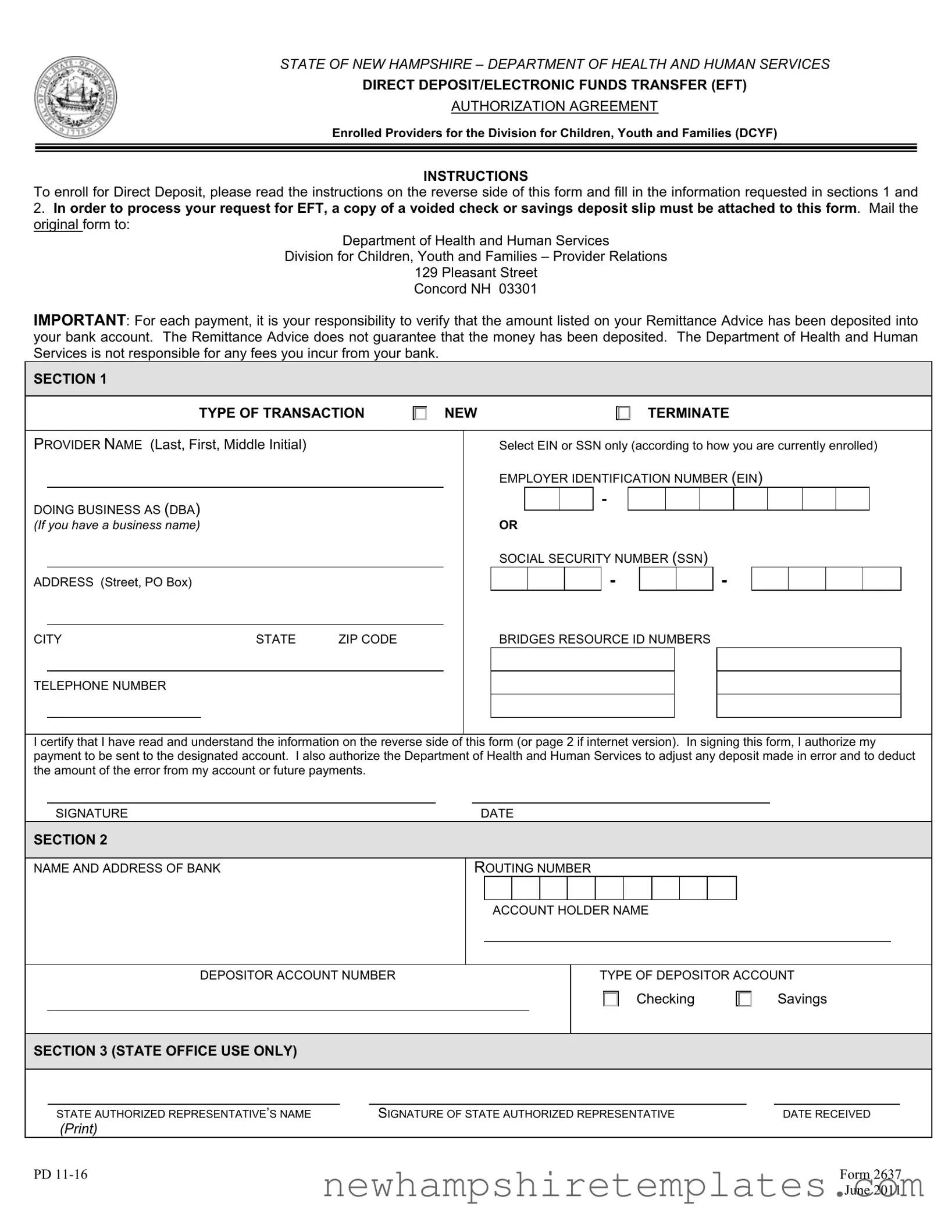 Fill in a Valid Dhhs 2637 Form