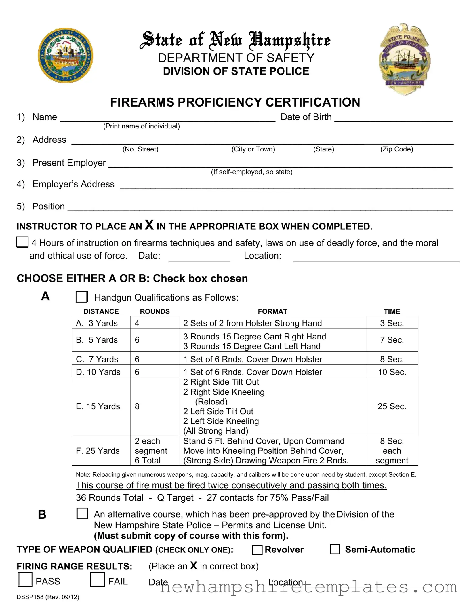 Fill in a Valid Dssp158 Form