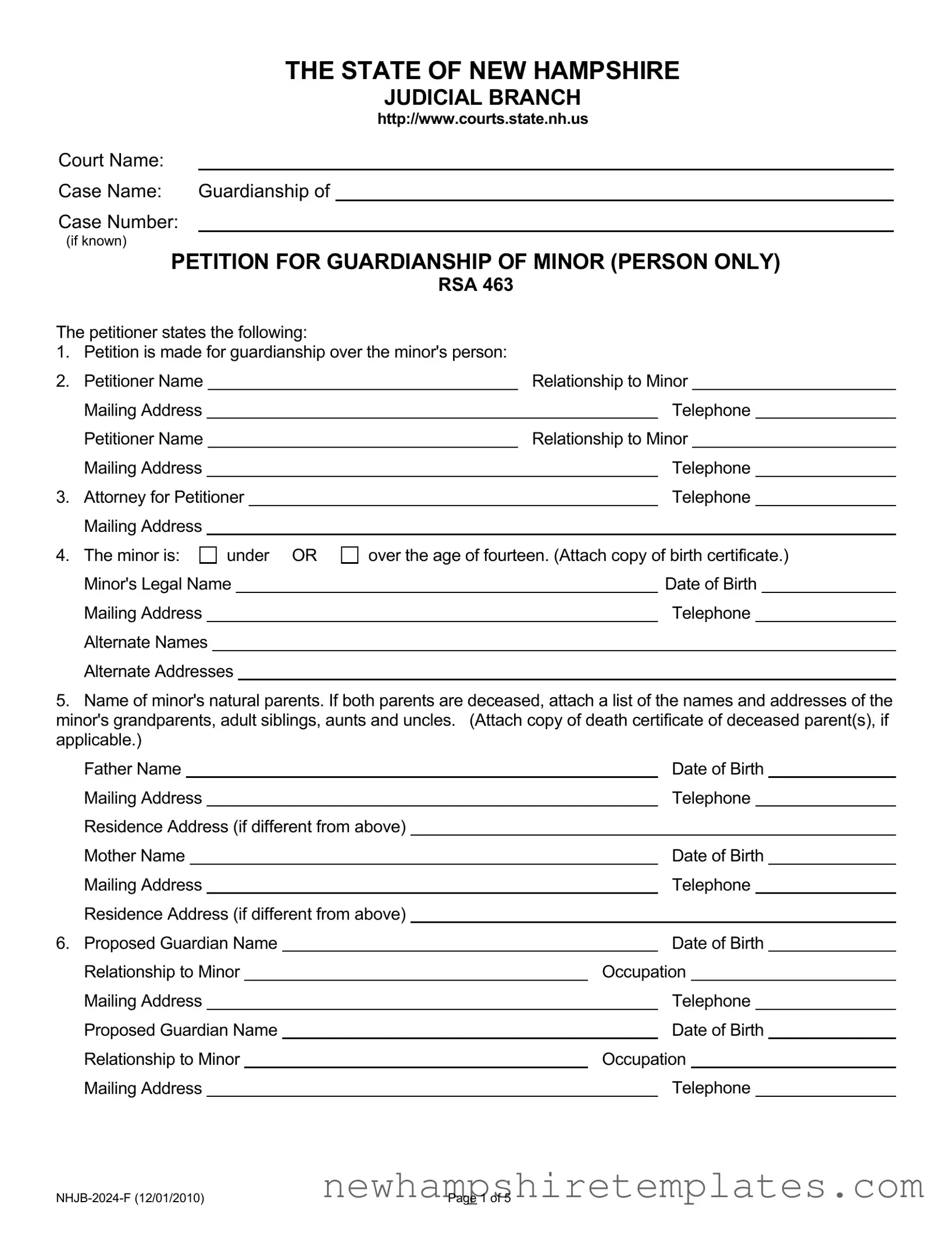 Fill in a Valid Nhjb 2024 F Form