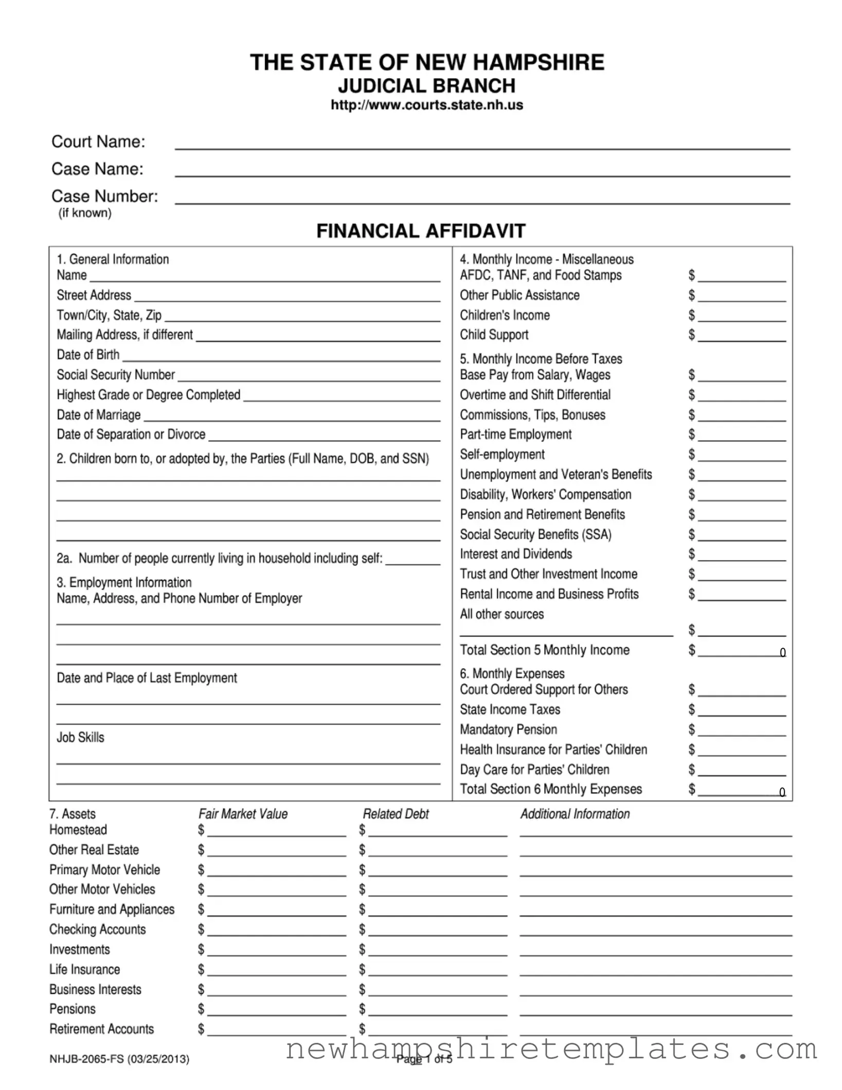 Fill in a Valid Nhjb 2065 Fs Form