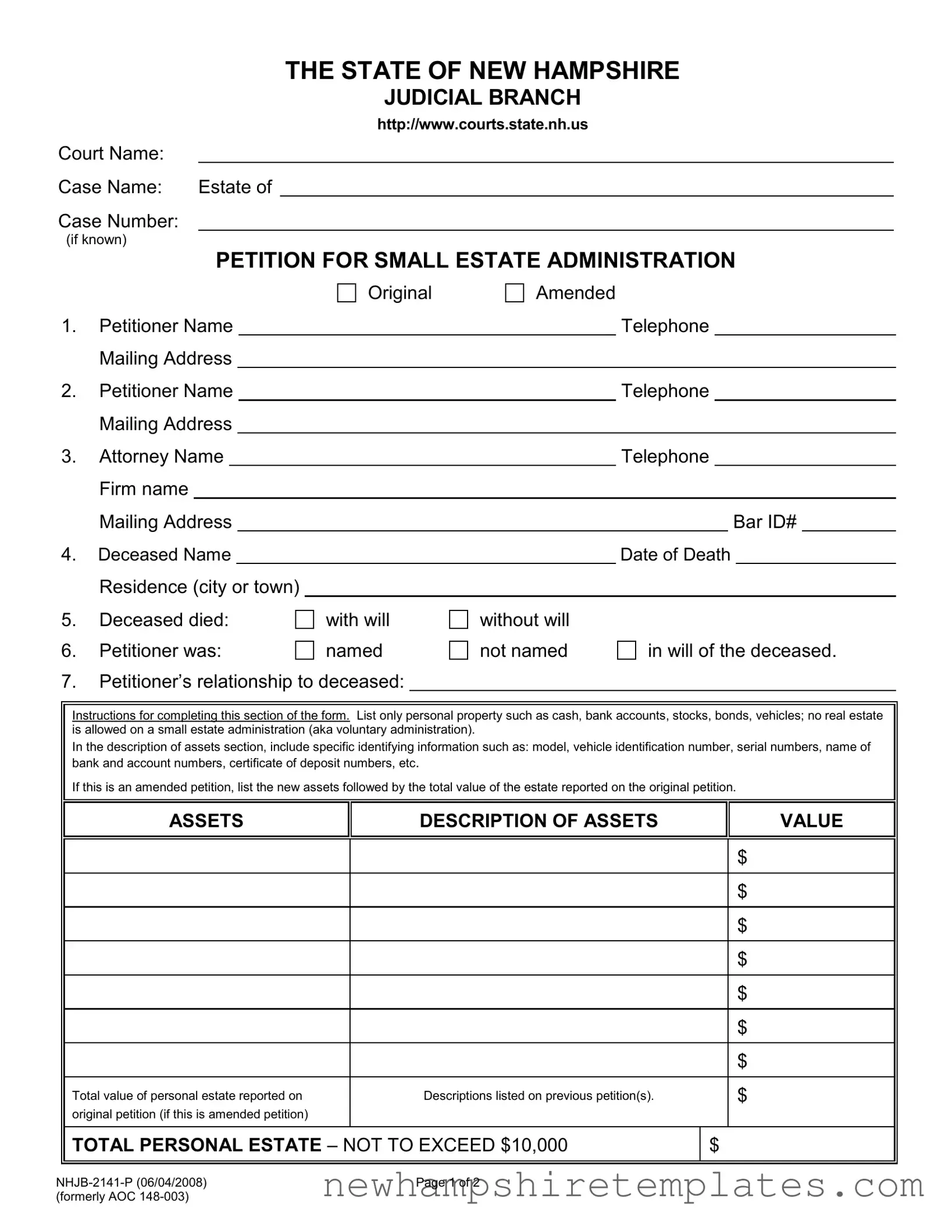Fill in a Valid Nhjb 2141 P Form