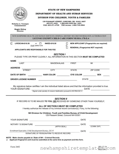 Fill in a Valid 2602 Form