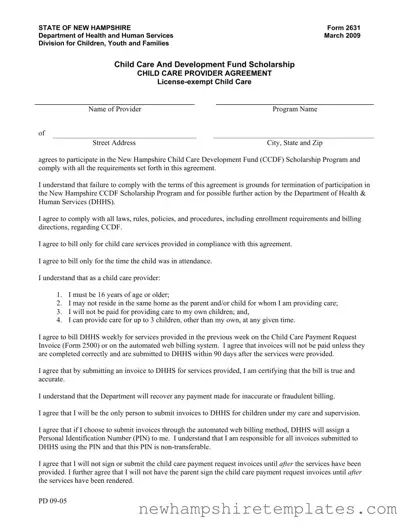 Fill in a Valid New Hampshire 2631 Form